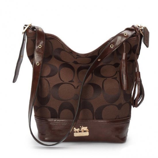 Coach Legacy Duffle In Printed Signature Medium Coffee Crossbody Bags ACG - Click Image to Close